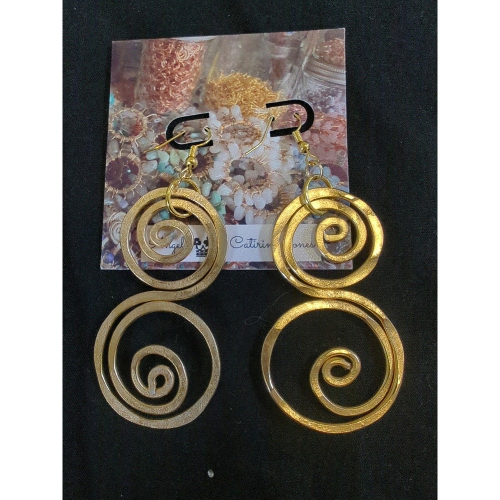 Angela Catirina Jones Gold Toned Earrings With Original Backing